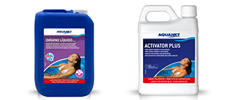 oxígeno líquido y el activador para piscinas